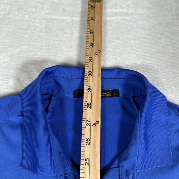 RLX Ralph Lauren Polo Shirt Men Size L Blue Short Sleeve Golf Embroidered Logo - Picture 10 of 11